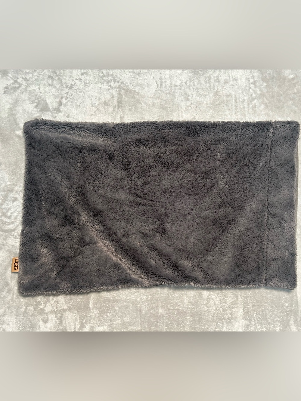 Ugg Fuzzy Pillowcase Gray Faux Fur Plush